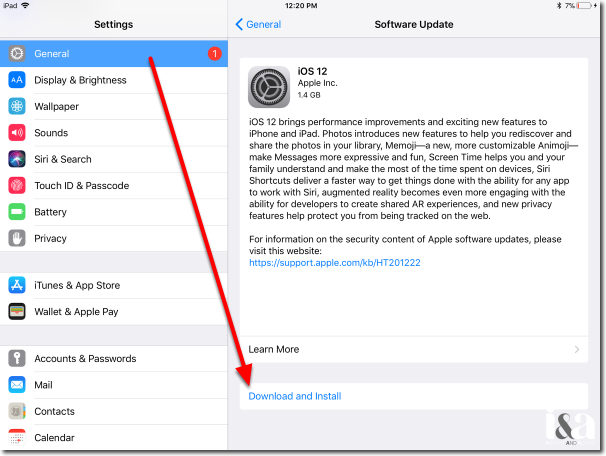 Cập nhật IOS mới cho iPad