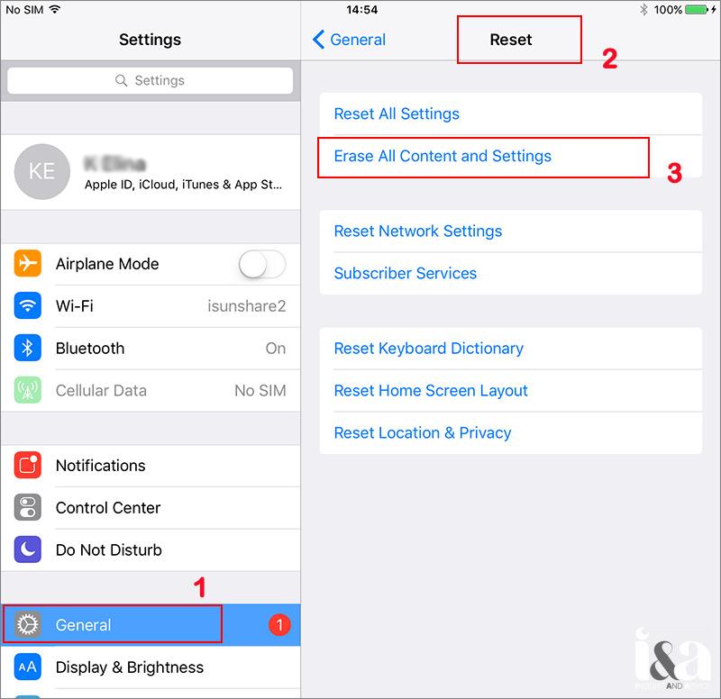Khôi phục cài đặt gốc cho iPad