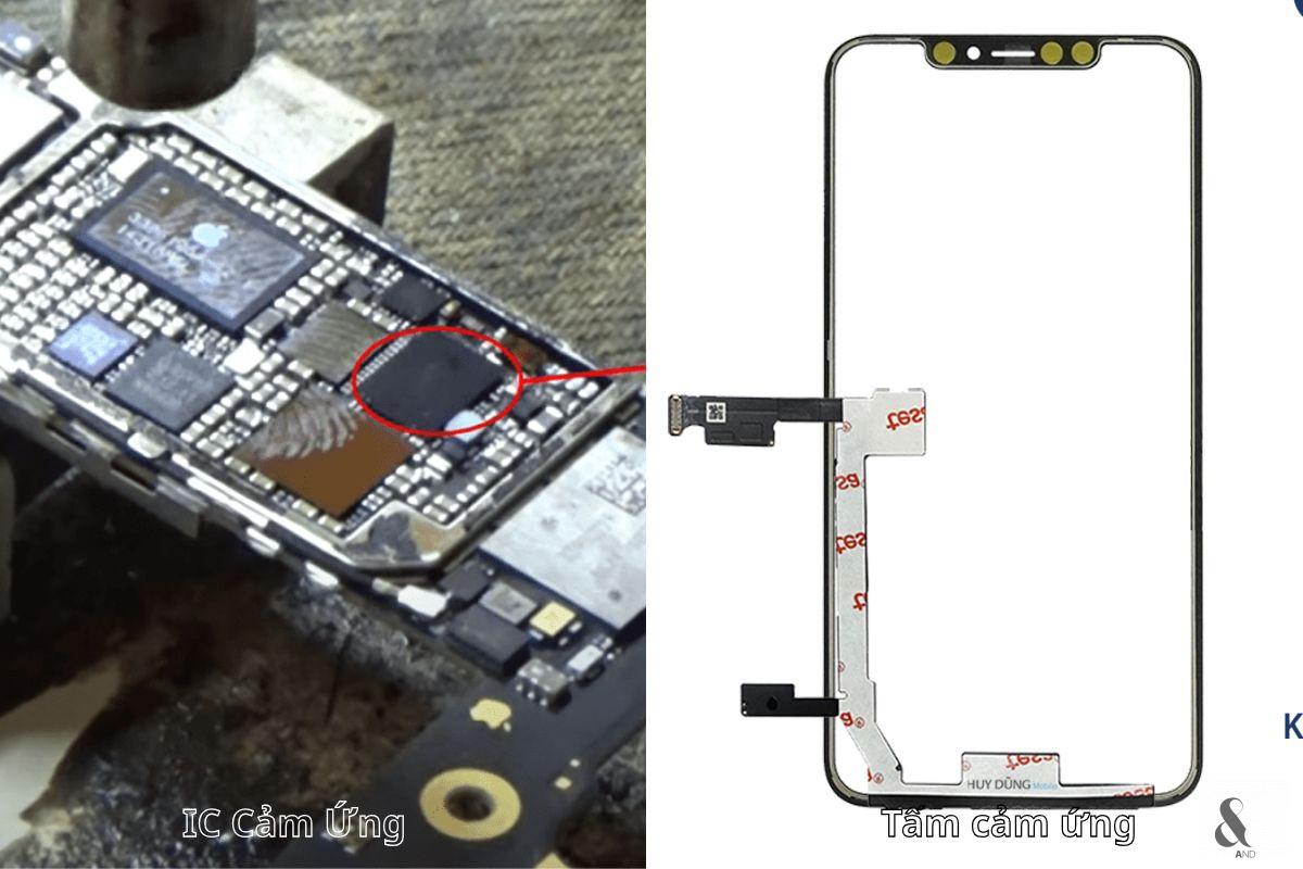 IC cảm ứng hoặc kính cảm ứng là 2 điểm cần sửa chữa khi iphone bị lỗi đơ cảm ứng