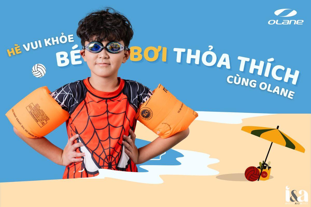 poster giới thiệu kính bơi trẻ em OLANE Việt Nam
