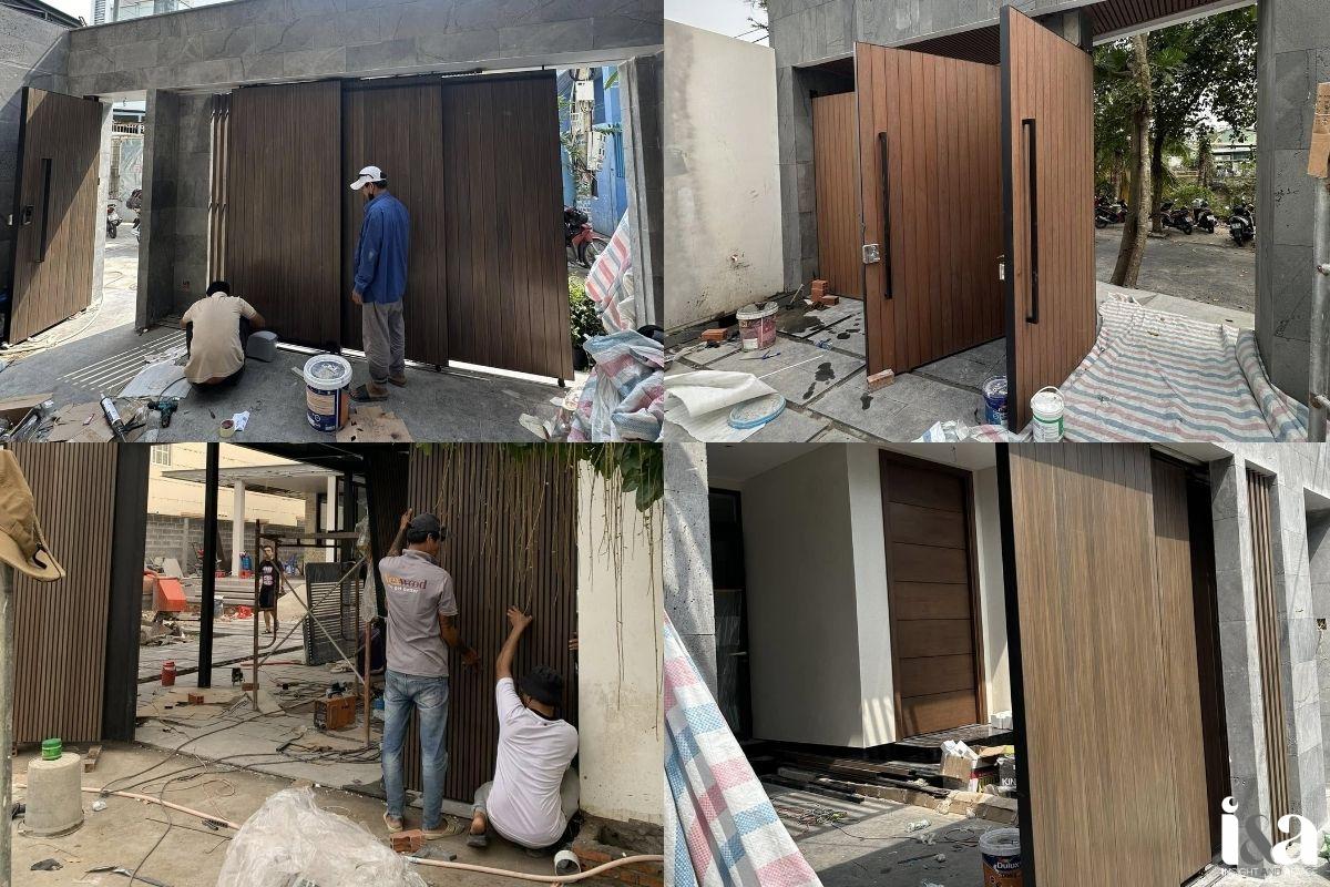 xưởng làm cổng gỗ composite đẹp Tâm Gỗ