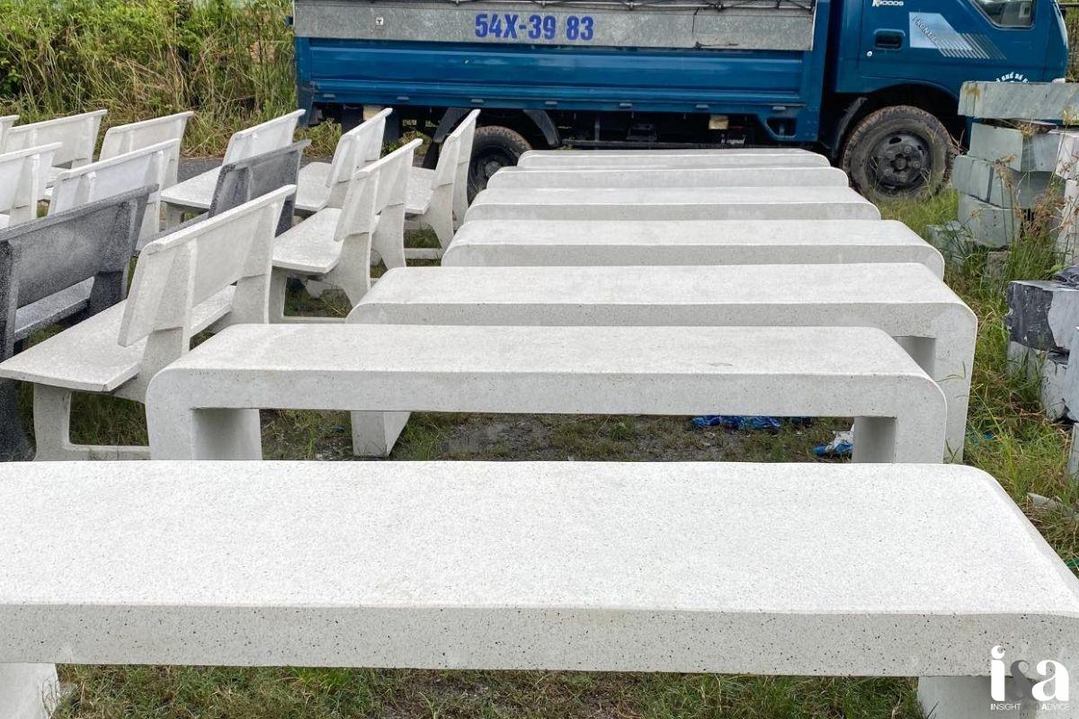 Bàn ghế xi măng tại xưởng Furnio