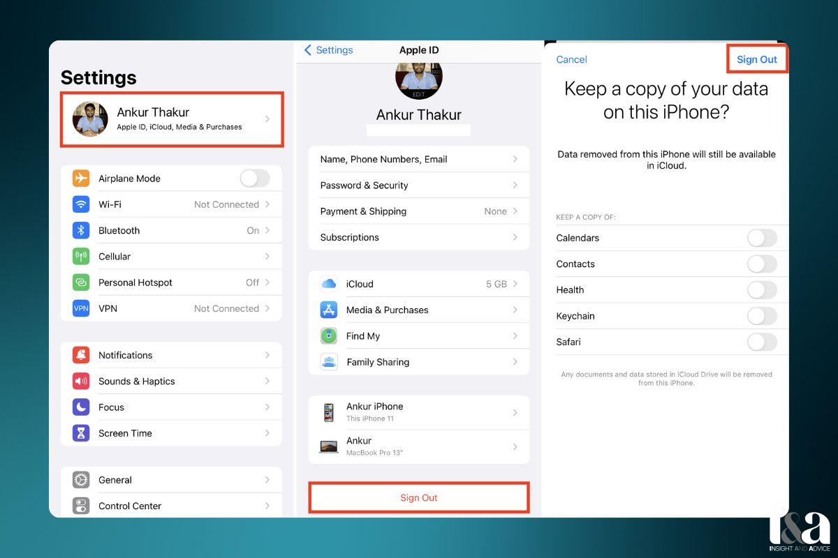 đăng xuất tài khoản iCloud