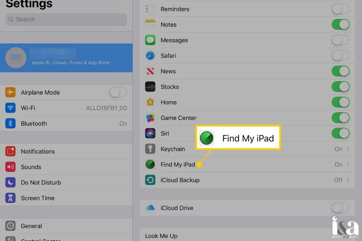 Tắt tính năng find my ipad