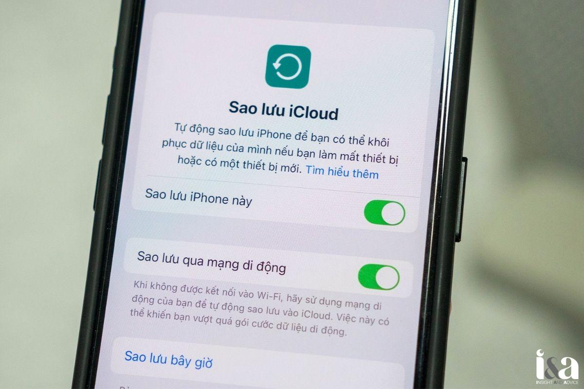 sao lưu icloud