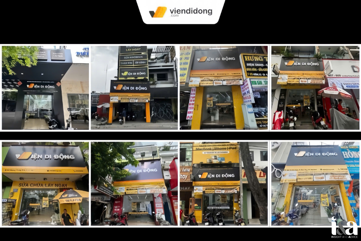 mặt tiền các cửa hàng Viện Di Động