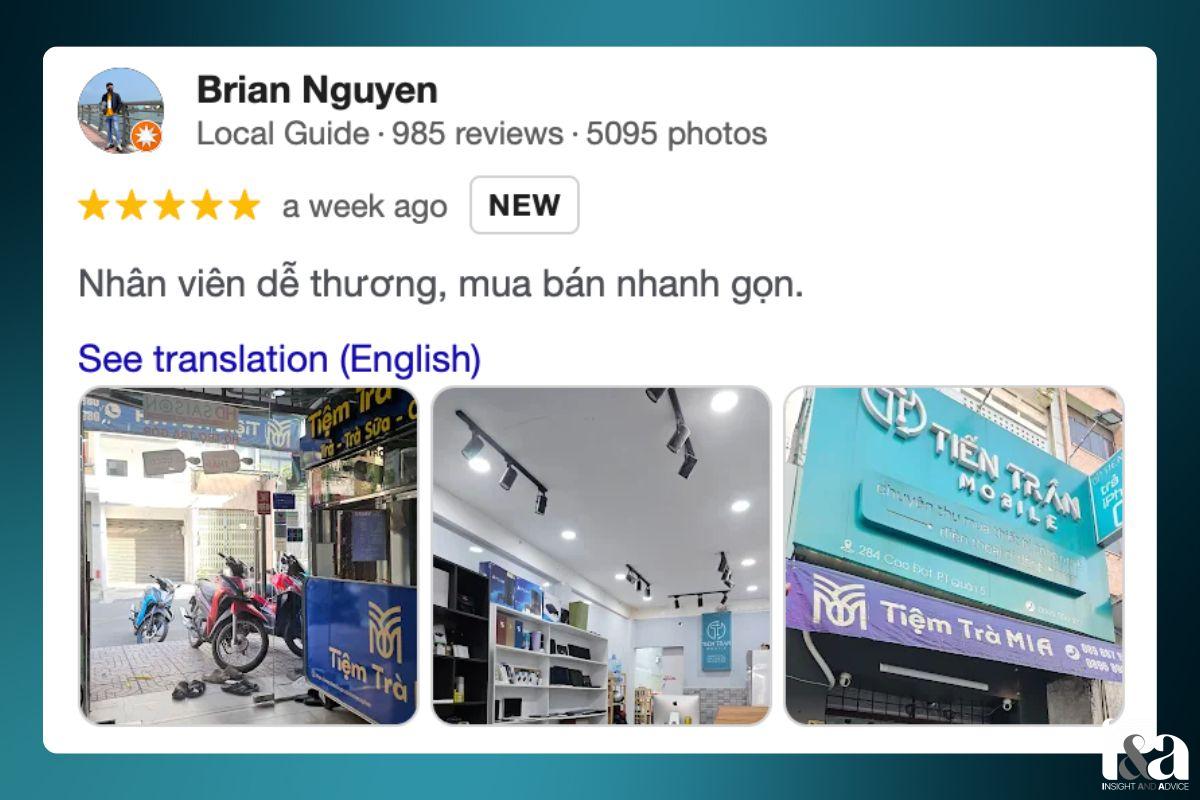 Review của khách hàng về Tiến Trần Mobile