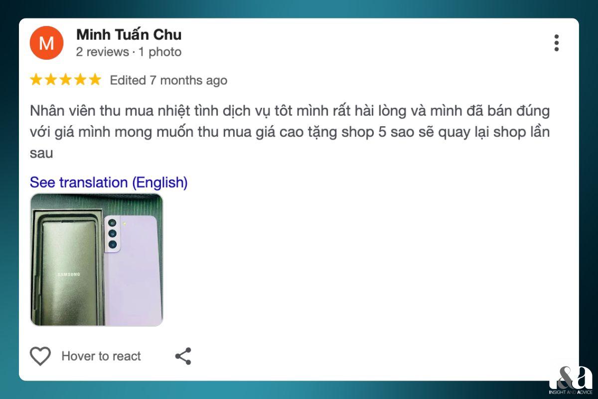 Review của khách hàng về Quang Minh Mobile