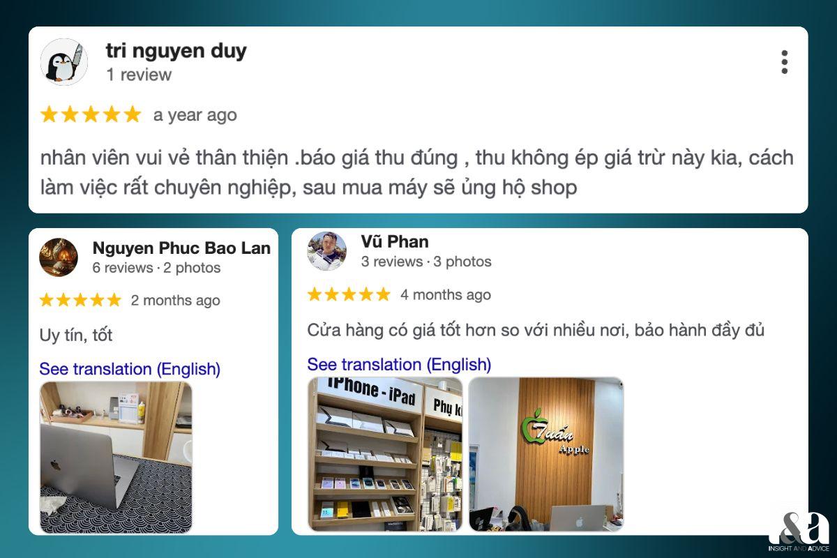 Review của khách hàng về Tuấn Apple