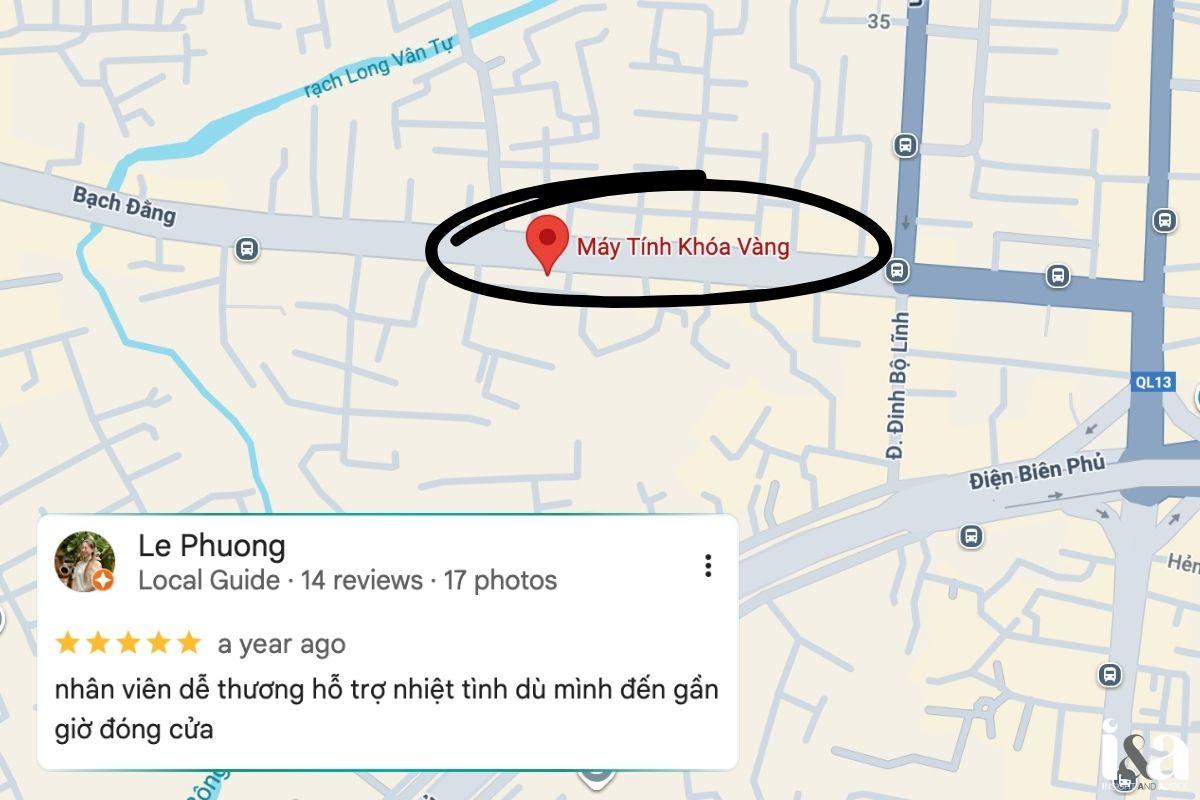 Vị trí Khoá Vàng trên bản đồ
