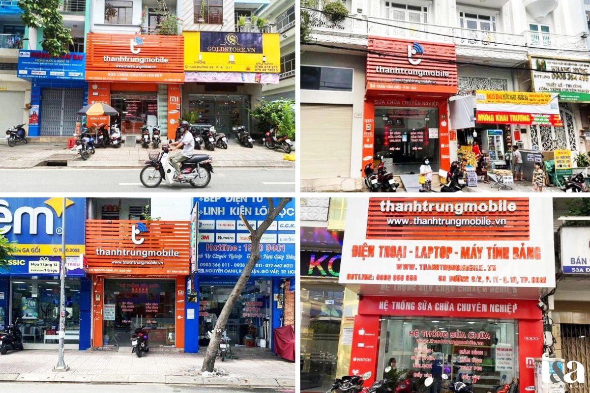 mặt tiền 4 shop Thành Trung Mobile