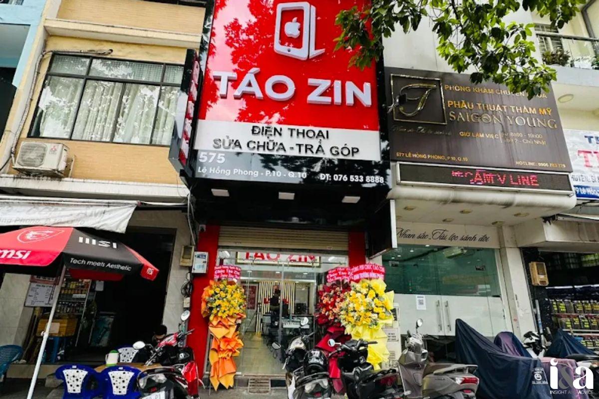 Mặt tiền cửa hàng Táo Zin Sài Gòn