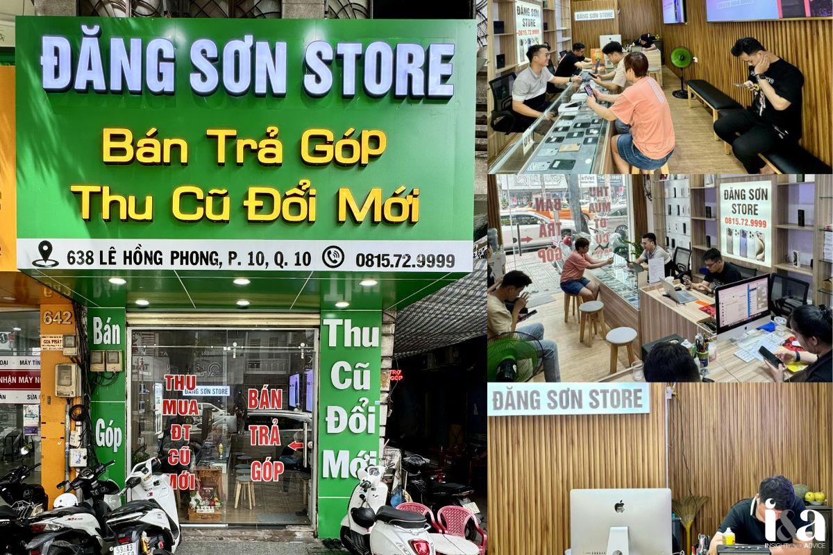 Hình ảnh mặt tiền cửa hàng và khách hàng Đăng Sơn Store