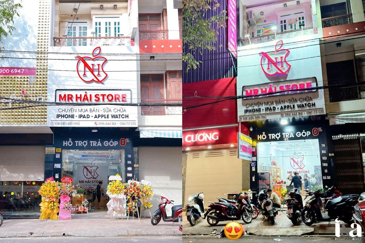 Mặt tiền Mr Hải sáng và tối