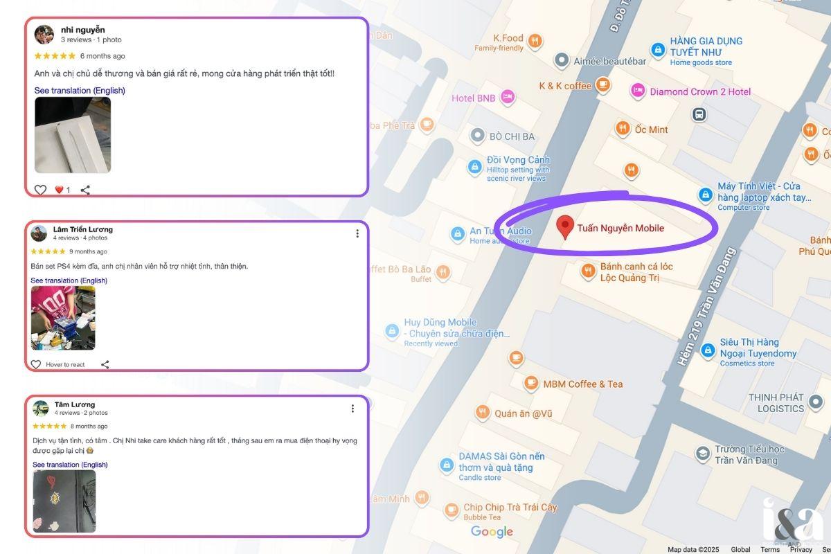 Đánh giá 5 sao trên Google Maps