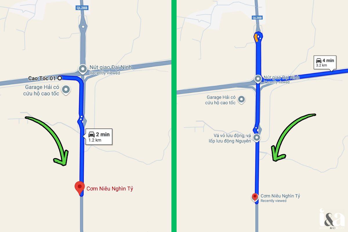 Maps chỉ đường vào quán