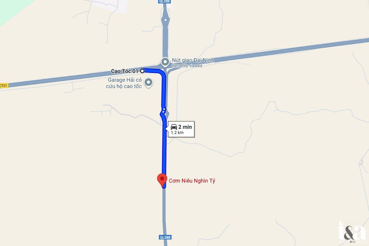 Map chỉ vào Cơm niêu Nghìn Tỷ