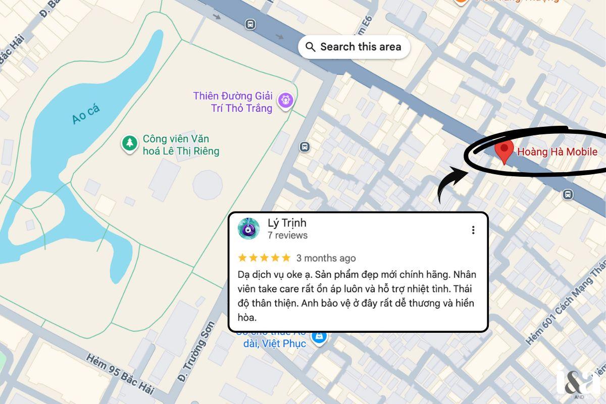 Review trên GG Maps của  Hoàng Hà Mobile
