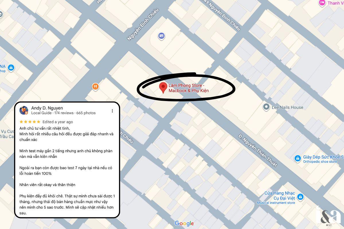 Review trên GG Maps của Lâm Phong Store