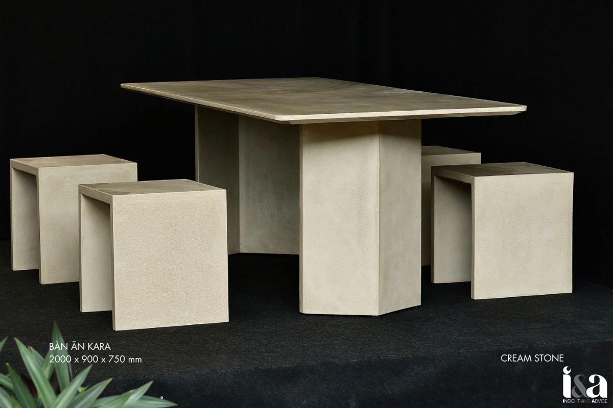Bộ bàn ghế bê tông nhẹ tại xưởng Sconcrete