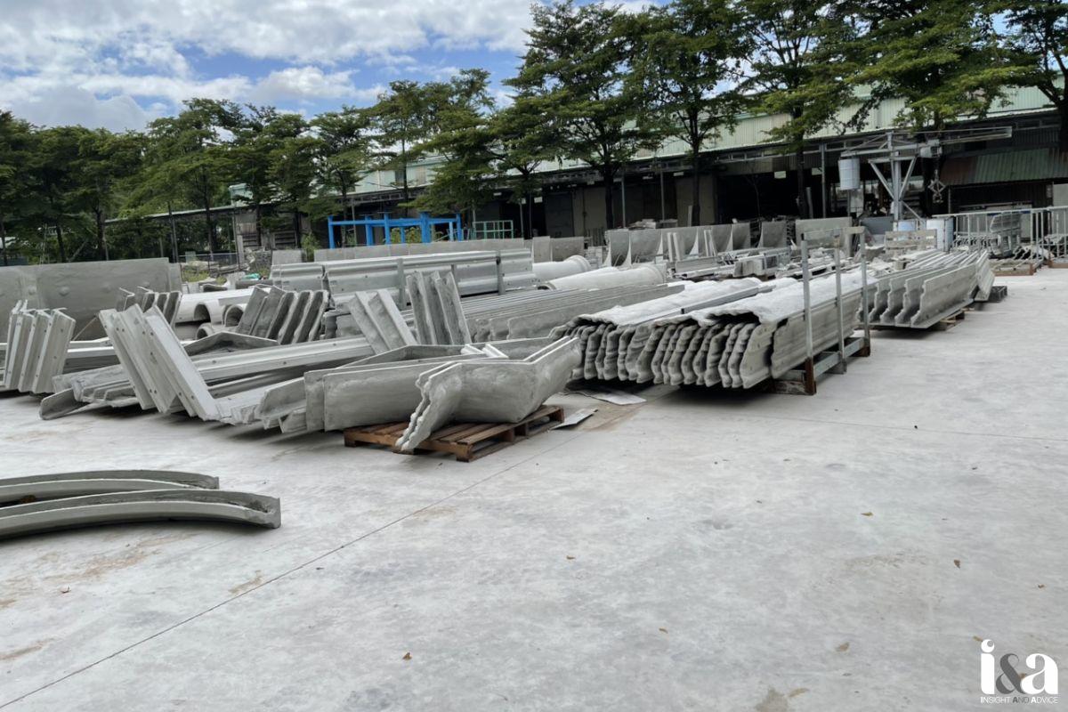 Sân phơi sản phẩm bê tông nhẹ tại xưởng Vĩnh Cửu