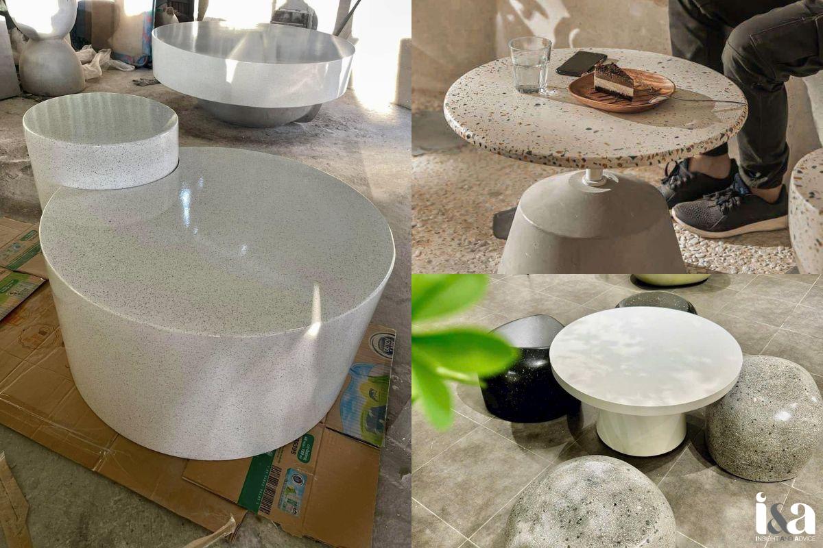 Bàn ghế đá mài ở Furnio
