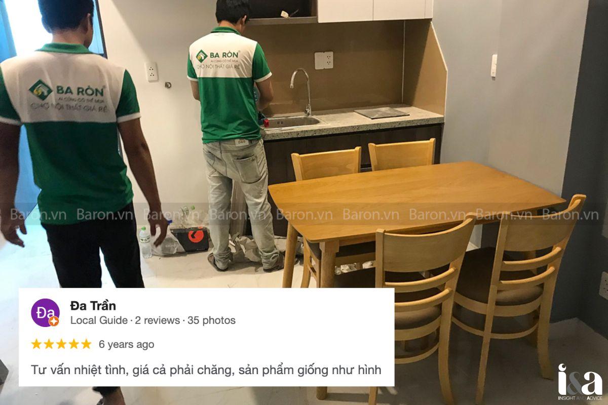 Đội ngũ Ba Ròn đang thi công mặt bếp