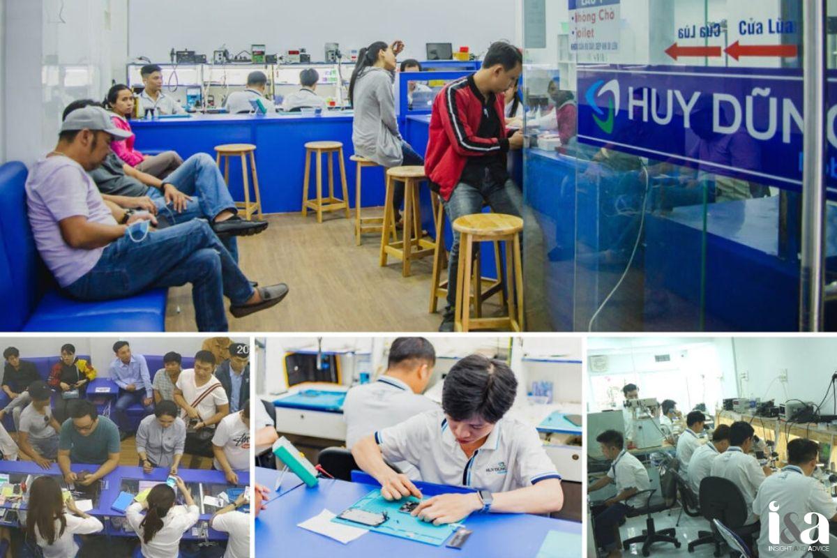 Không gian bên trong cửa hàng Huy Dũng Mobile