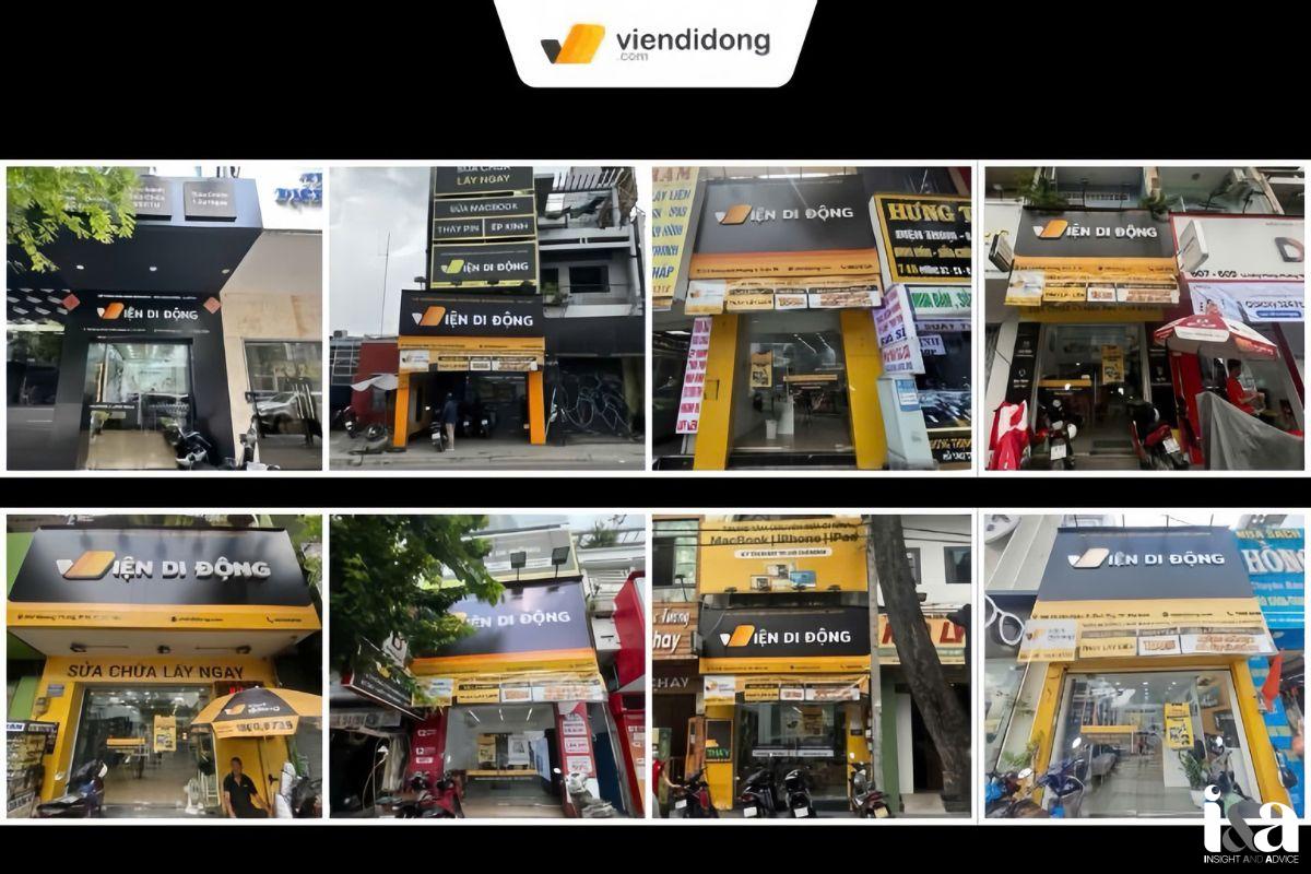 Mặt tiền các cửa hàng Viện Di Động