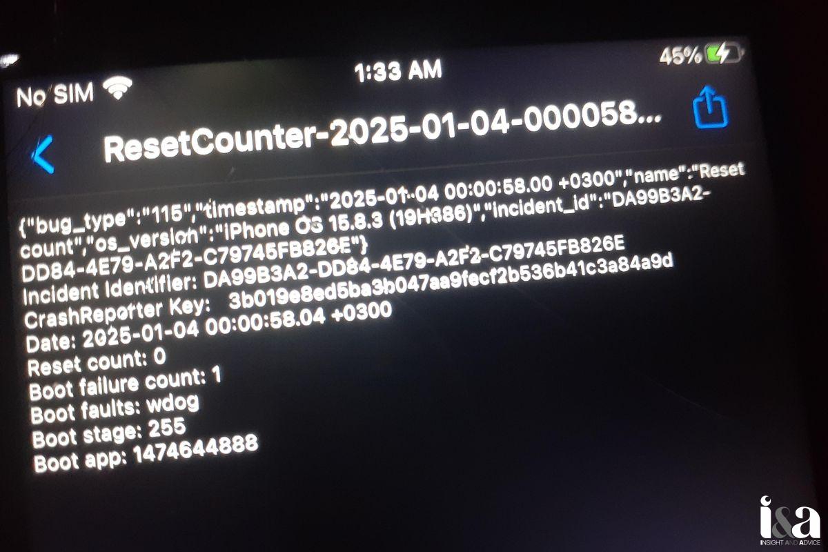 Lỗi Reset Counter trên iPhone 